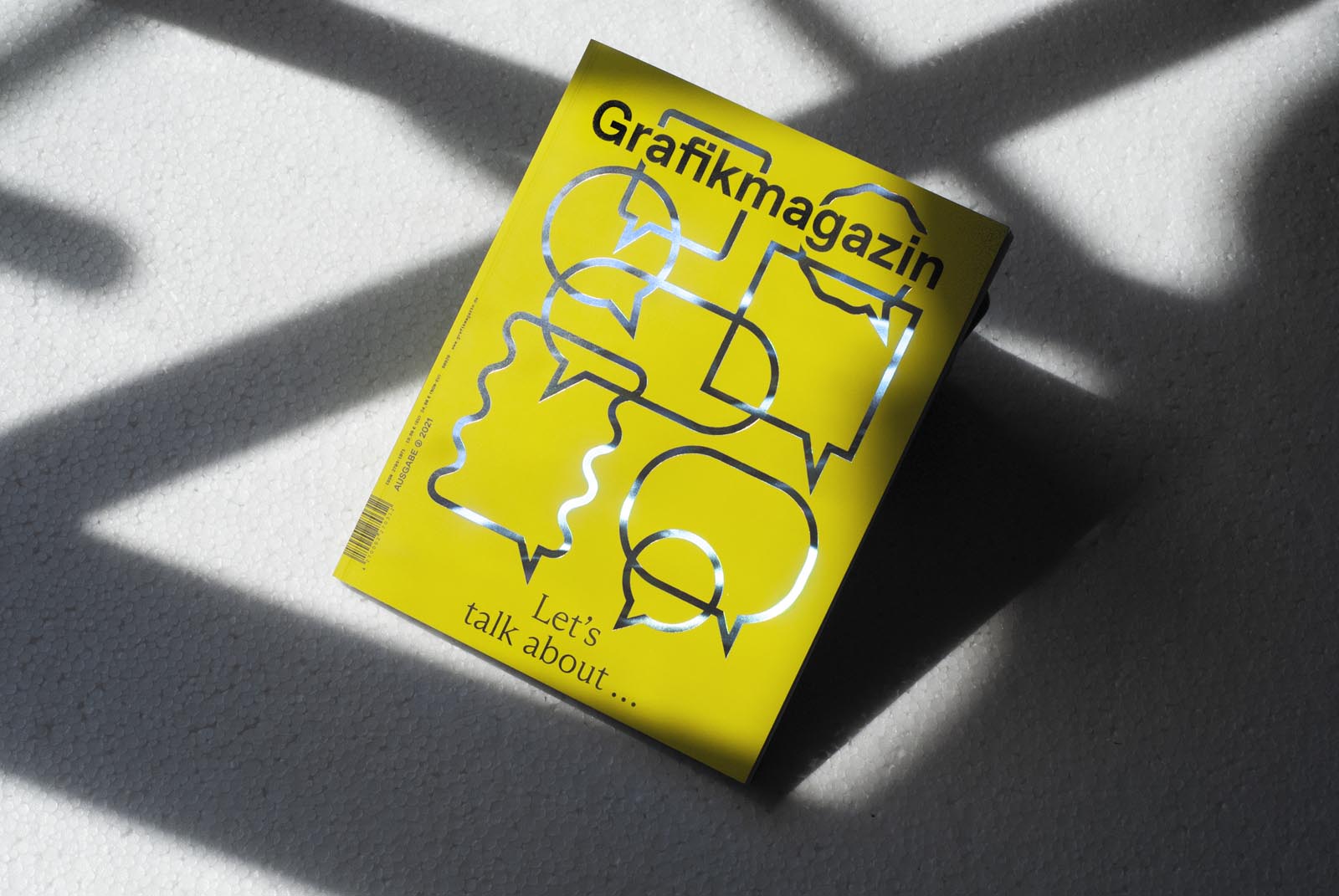 Grafikmagazin Cover 02.21, Grafik+ Corporate Communication, veredelt mit Heißfolie, Heißfolienprägung
