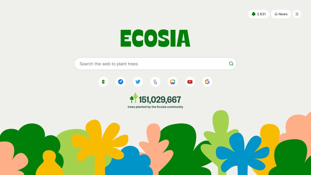 Ein neuer Look für Ecosia