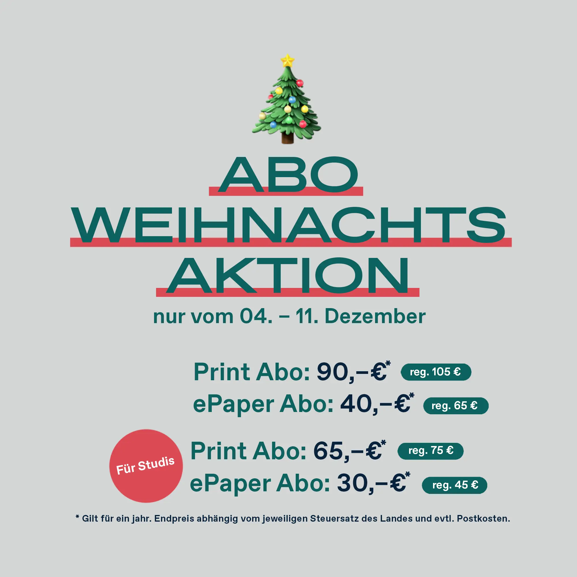 grafikmagazin weihnachts abo aktion